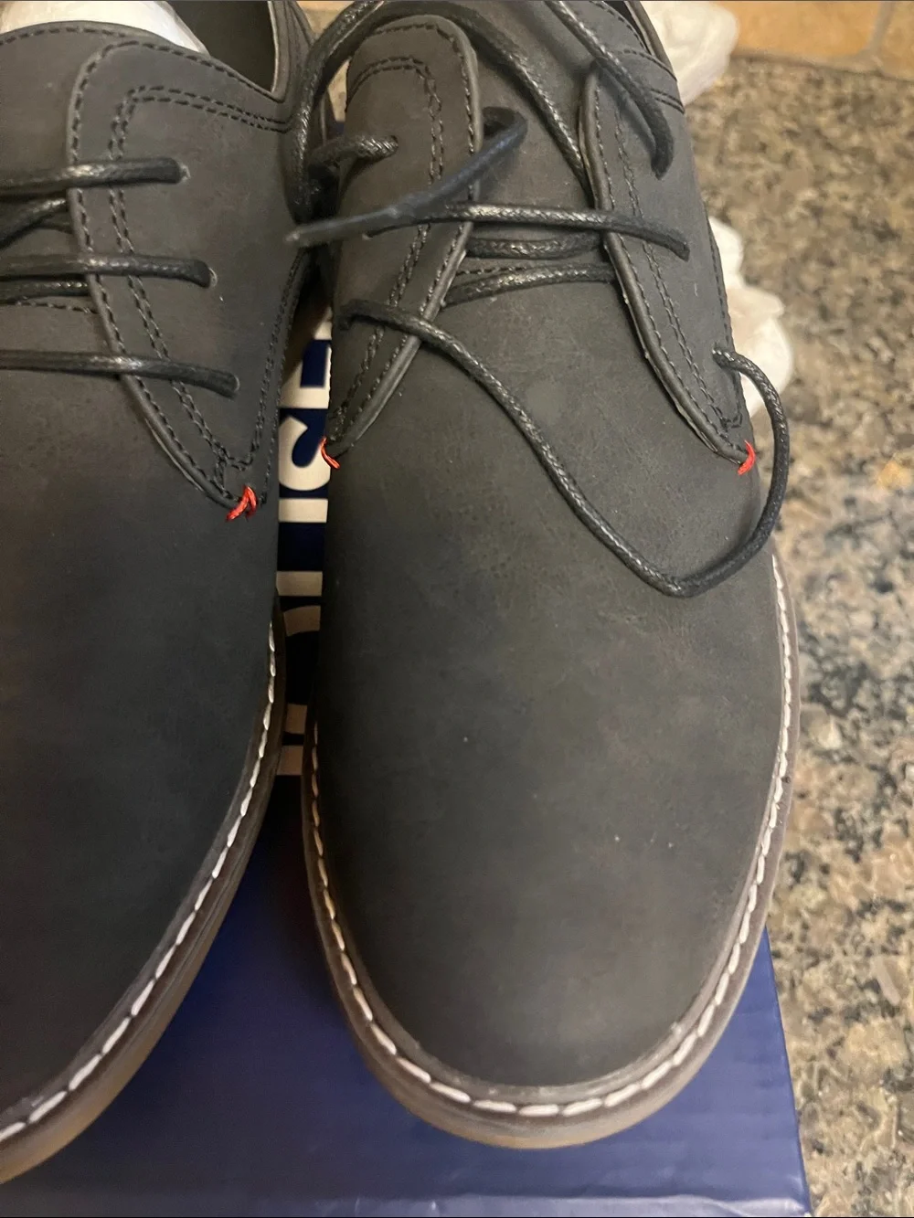 Jousen Men's Black Oxford suede Derby Shoes 7 NIB